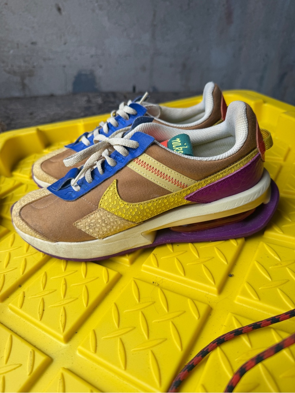 Nike Multicolor Retro Runner Sneakers - Yellow, Brown, Blue, Purple